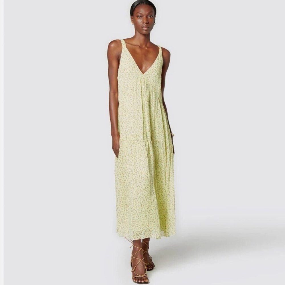 Joie Bondi v neck maxi dress in shadow lime